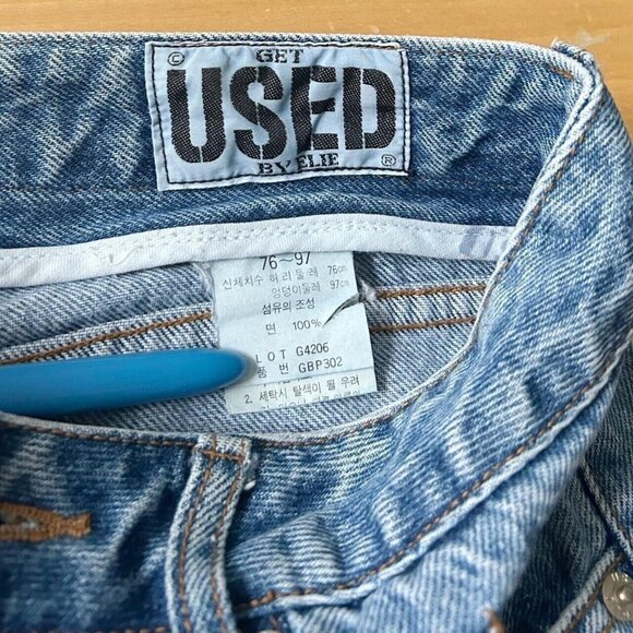 90s vintage Graffiti Patch Jeans High Rise Straight Leg Grunge Streetwear Elie. - Picture 6 of 7